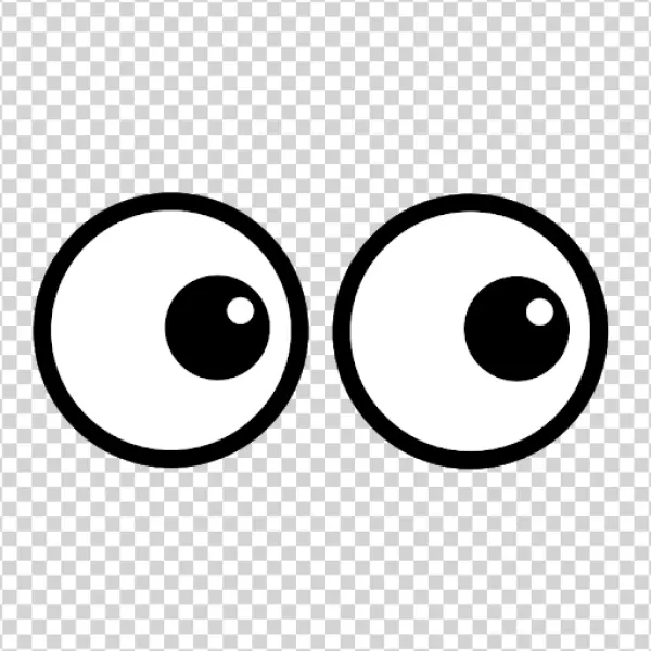 Cartoon Eyeballs Looking Left PNG Transparent Background