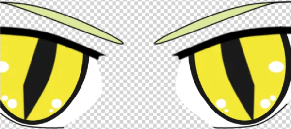 Stylized Yellow Cat Eyes PNG Transparent Background