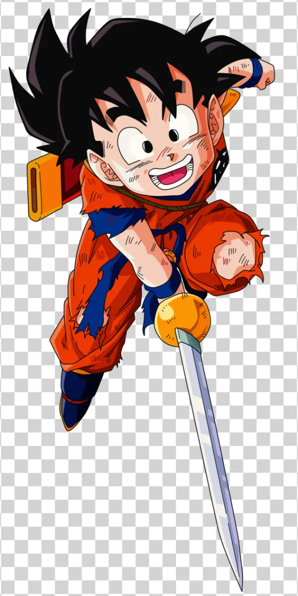 Kid Goku with Sword PNG Transparent Background