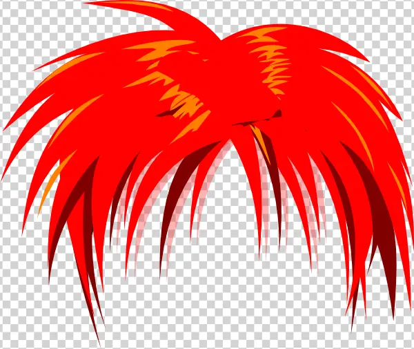 Spiky Red Anime Hair PNG Transparent