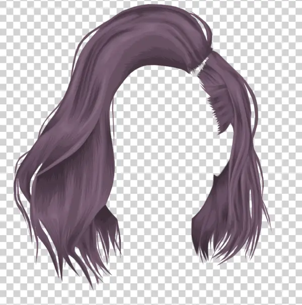 Long Wavy Purple Hair PNG Transparent Background