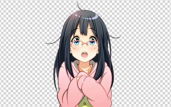 Anime Girl with Pink Hoodie PNG Transparent Background