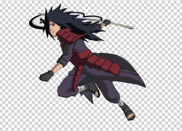 Madara Uchiha with Gunbai War Fan Transparent PNG