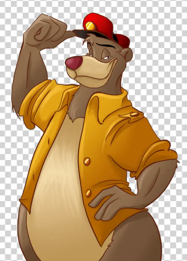 Baloo Bear Pilot Hat PNG Transparent Background