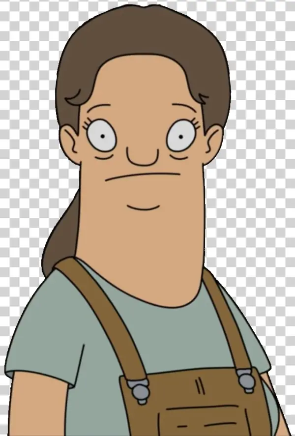 Cartoon Woman in Overalls PNG Transparent Background