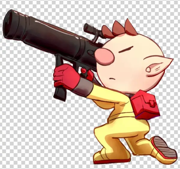 Cartoon Character with Bazooka PNG
