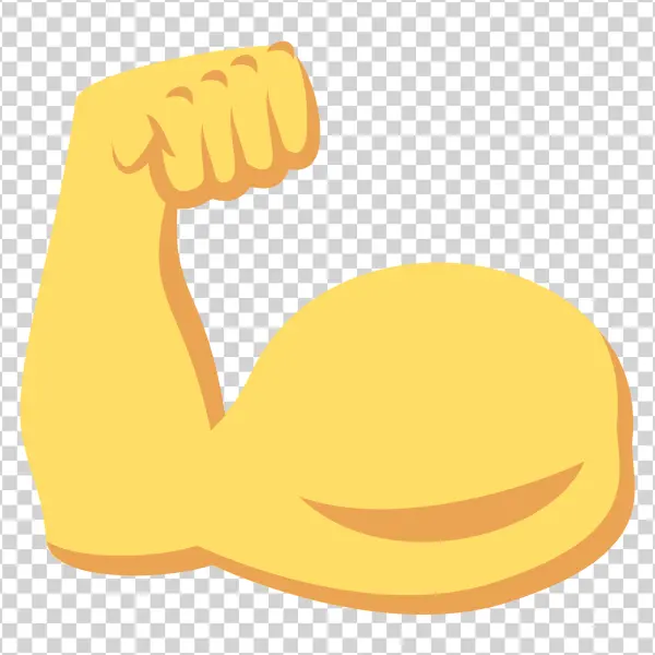 Flexed Bicep Emoji PNG Transparent Background