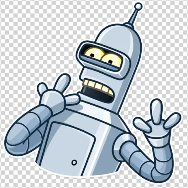 Surprised Bender Robot Sticker PNG
