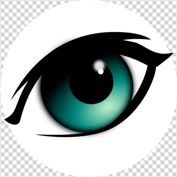 Stylized Teal Eye Icon PNG Transparent Background