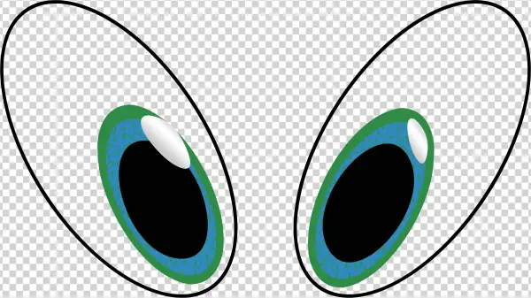 Cartoon Blue Green Alien Eyes PNG Transparent