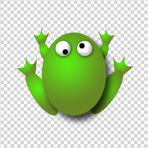Cute Green Cartoon Frog PNG Transparent Background