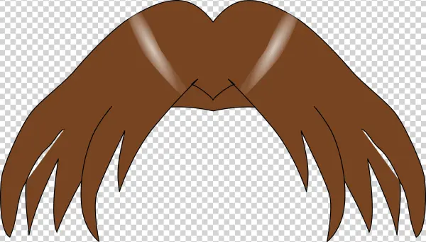Brown Stylized Mustache PNG Transparent Background