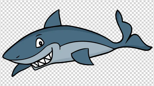 Cartoon Shark Smiling PNG Transparent Background