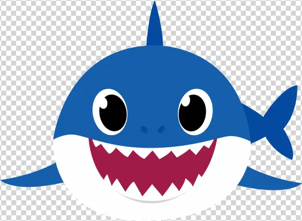 Cute Blue Cartoon Shark Head PNG Transparent Background