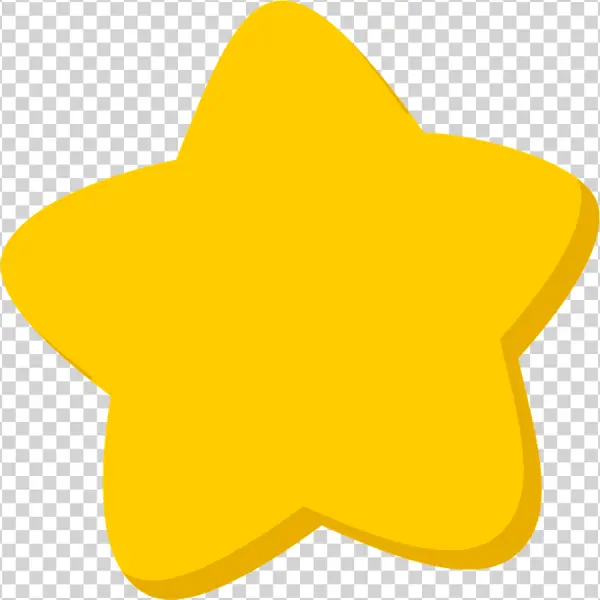 Yellow Rounded Cartoon Star PNG