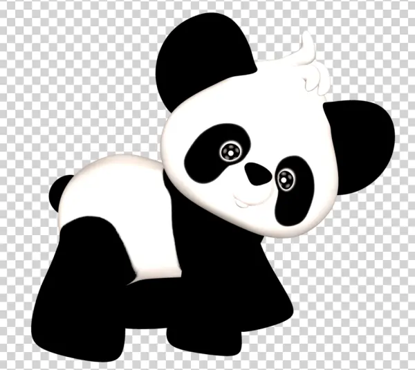 Cute Peeking Cartoon Panda PNG