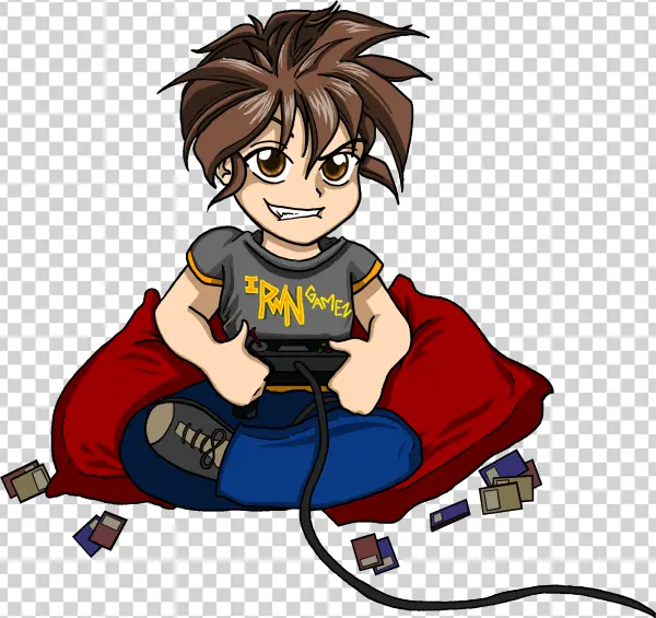 Cartoon Boy Playing Video Games PNG