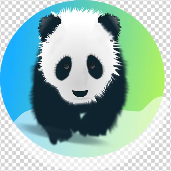 Cute Baby Panda with Gradient Circle Background PNG