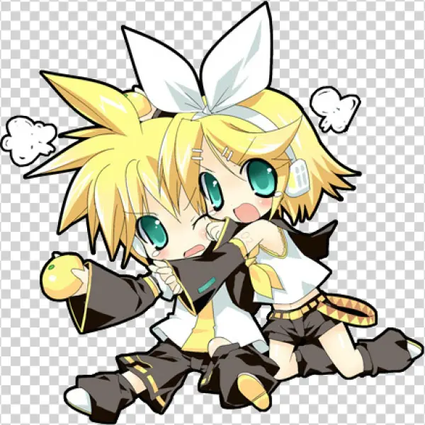 Kagamine Rin & Len Chibi PNG Transparent Background