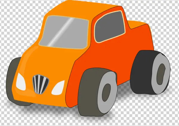 Orange Cartoon Toy Car PNG Transparent Background