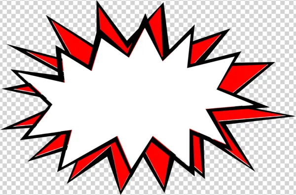 Red and White Comic Explosion Burst PNG