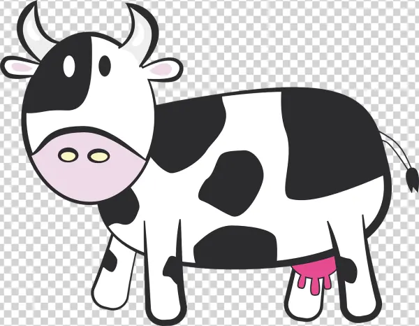 Cute Cartoon Cow PNG Transparent Background