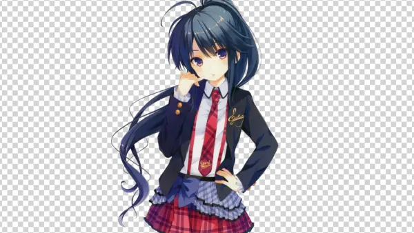 Anime School Girl in Uniform PNG Transparent Background