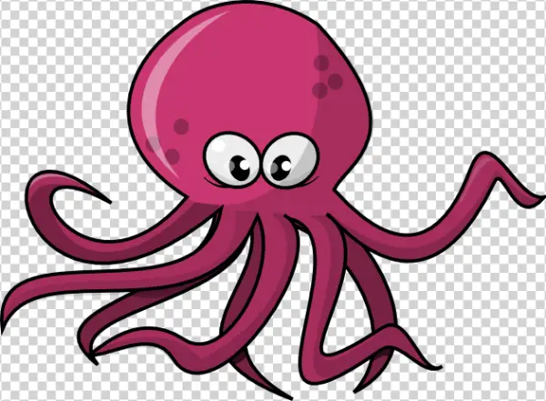 Cute Pink Cartoon Octopus PNG Transparent
