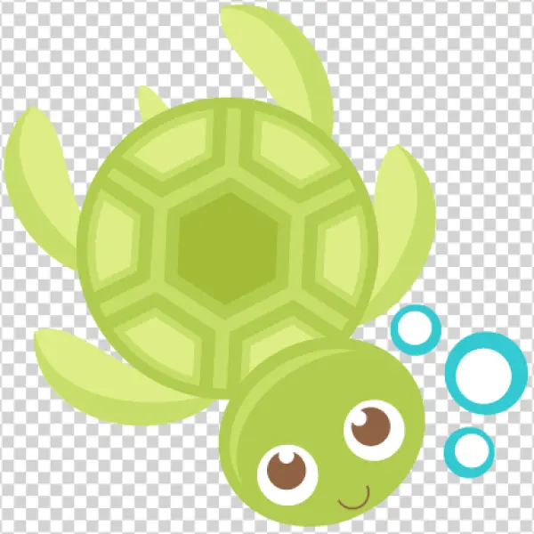 Cute Cartoon Sea Turtle PNG Transparent Background