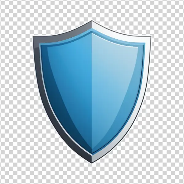 Glossy Blue Security Shield PNG Transparent Background