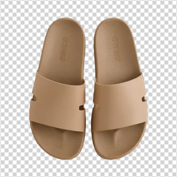 Light Brown Rubber Slides PNG Transparent Background