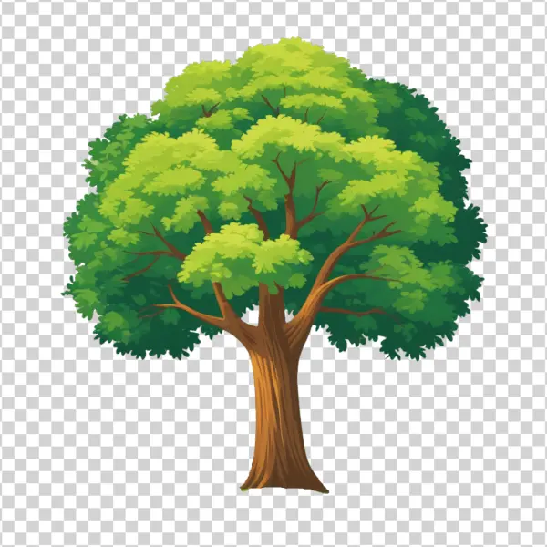 Cartoon Green Tree PNG Transparent Background