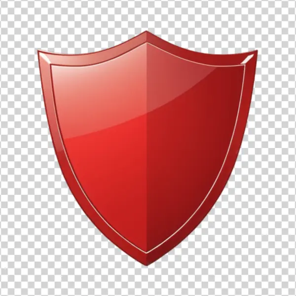 Glossy Red Shield PNG Transparent Background