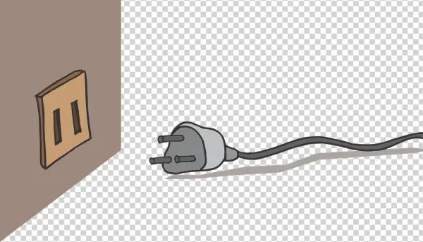 Electrical Plug and Wall Socket PNG Transparent Background