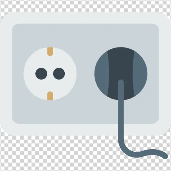 Electrical Outlet with Plug Icon Transparent Background