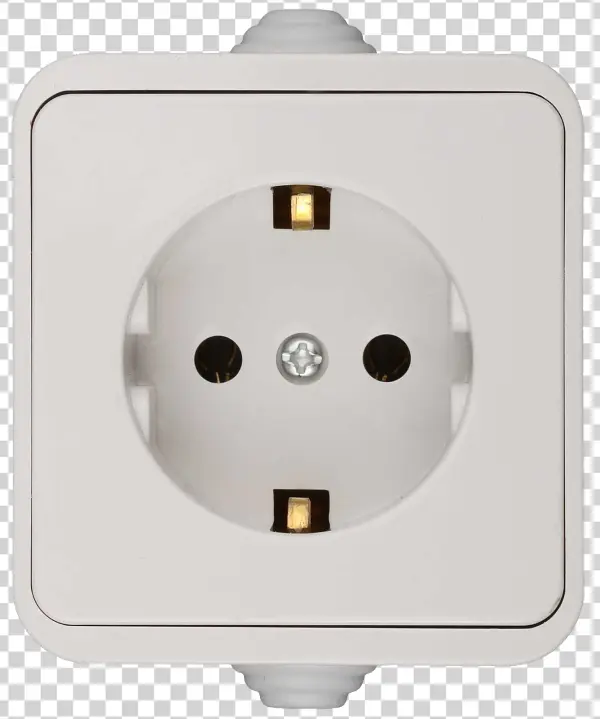 White Schuko Electrical Socket PNG Transparent