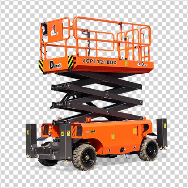 Orange Scissor Lift PNG Transparent Background