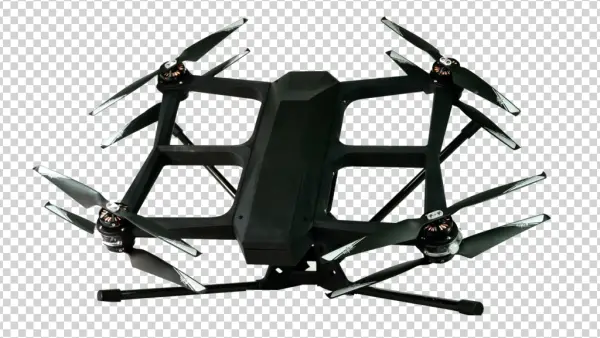Black Octocopter Drone PNG Transparent Background