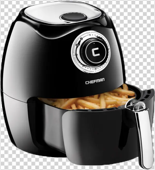 Black Chefman Air Fryer with French Fries PNG