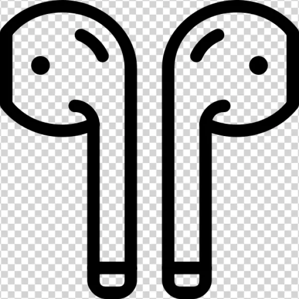 Wireless Earbuds Line Art Icon PNG Transparent