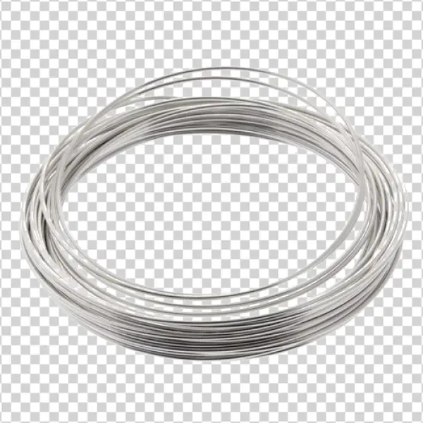 Coiled Silver Wire PNG Transparent Background