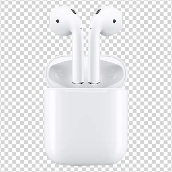 White Apple AirPods with Charging Case PNG Transparent