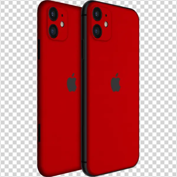 Red iPhone 11 Back View PNG Transparent