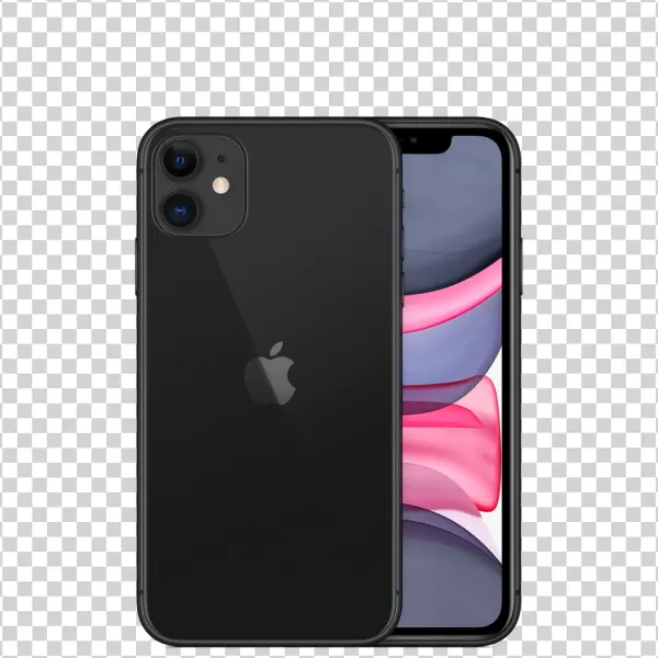 Black iPhone 11 PNG Transparent Background