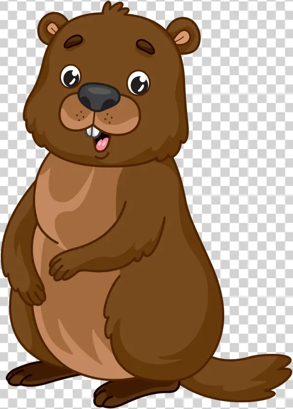 Happy Cartoon Groundhog PNG Transparent