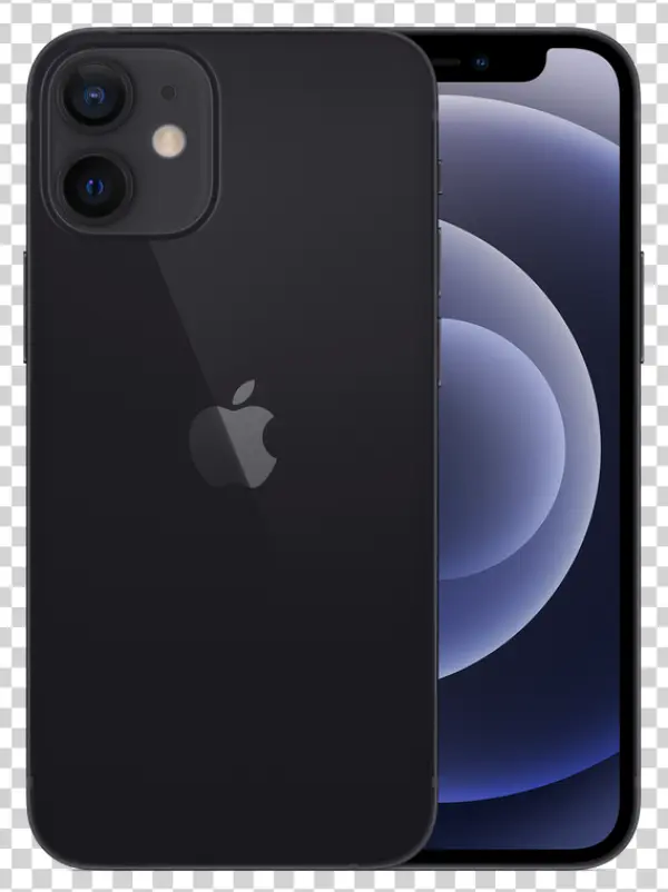 Black iPhone 12 PNG Transparent Background