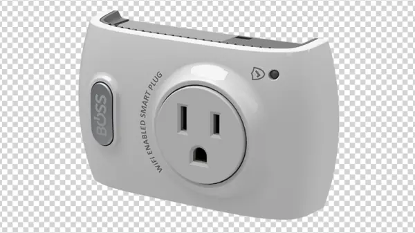 White WiFi Enabled Smart Plug PNG Transparent Background