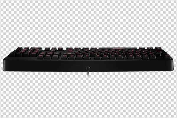 Black Gaming Keyboard with Red Backlight PNG