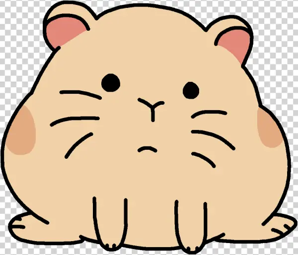 Cute Cartoon Hamster PNG Transparent Background