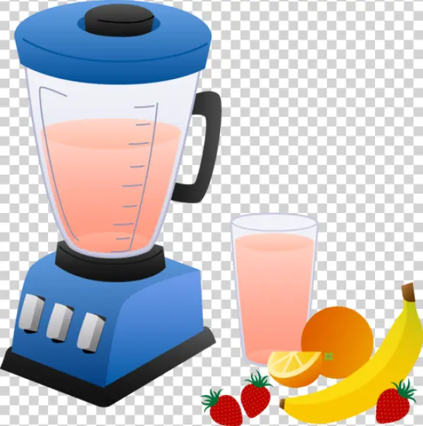 Blender and Fruits with Smoothie PNG Transparent Background